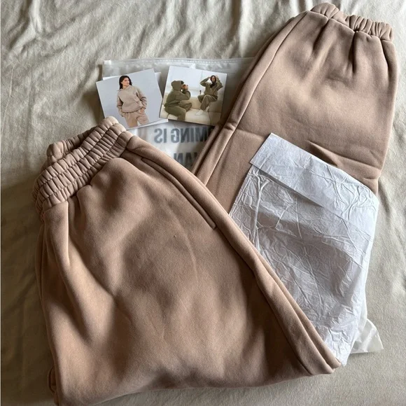 Comfrt- Taupe Cozy Sweatpants - Picture 2 of 4